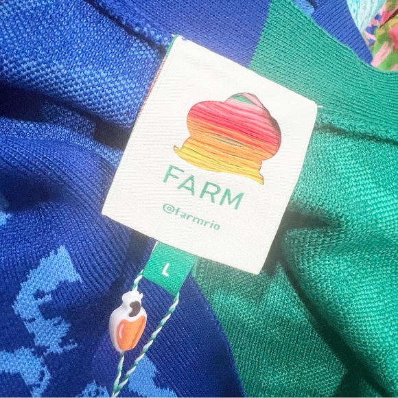 Farm Rio Women’s Blue and Green Cardigan Dress - Picture 9 of 9